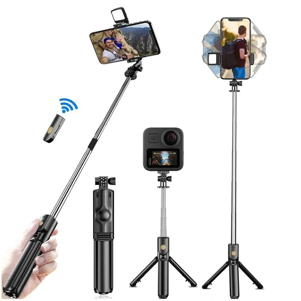 Wireless Selfie Stick Tripod Stand with Light Bluetooth Remote
