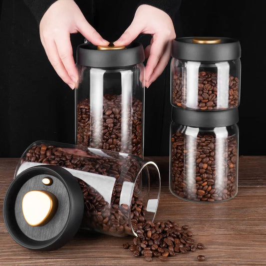Coffee Beans Vacuum Sealed Glass Jug
